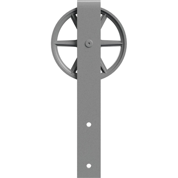 Ekena Millwork Premium Wagon Wheel Roller Hanger w/ Bolts for Barn Door for 1 3/8" Doors, Flint Gray GB60013RWFG - main